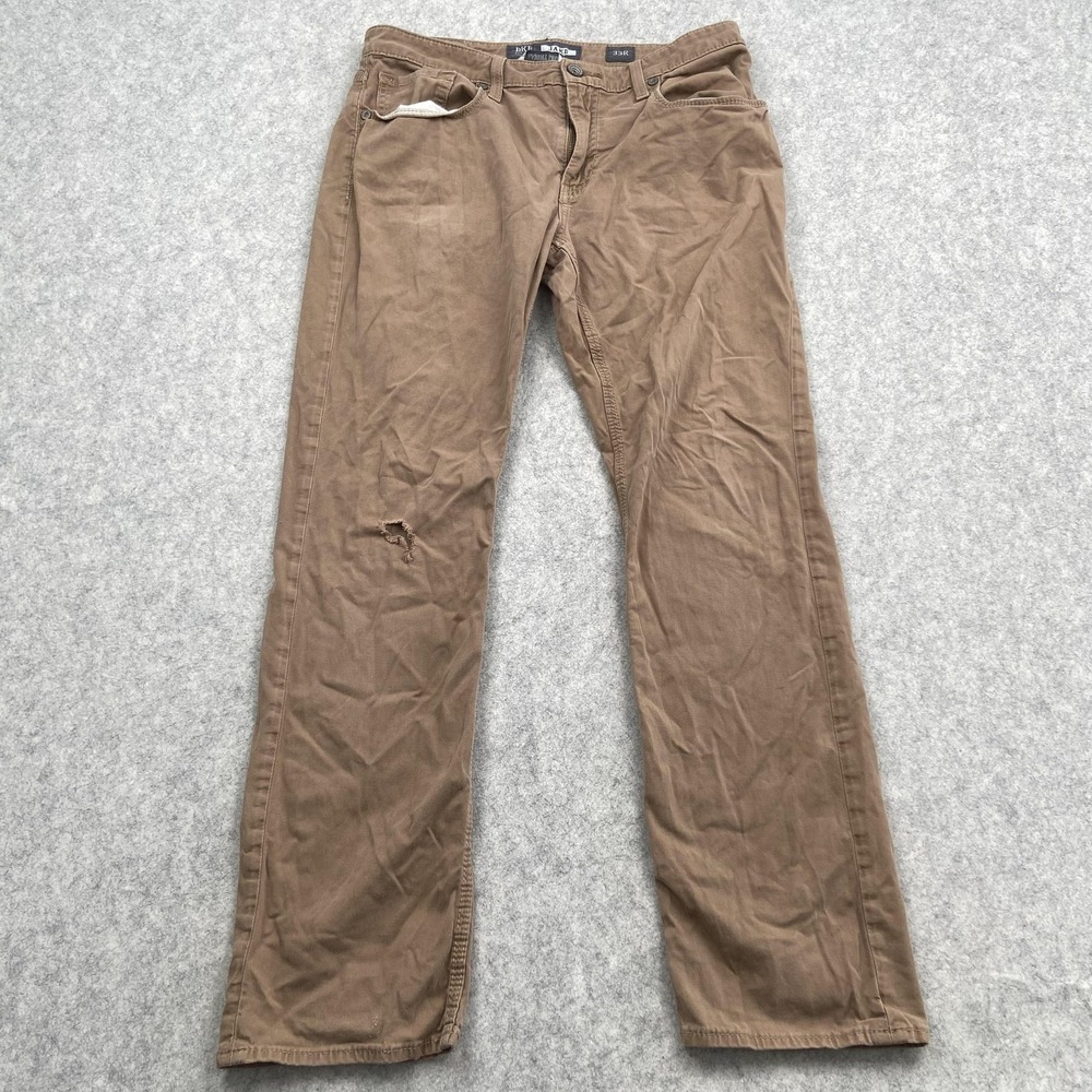 BKE Jake Jeans Mens 33x33 (33x28) Brown Regular Fit Straight Leg *STAIN* *WEAR*
